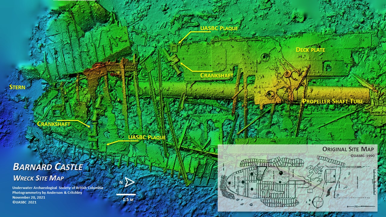 Three dimensional image of the Barnard Castle wreck site created using photogrammetry.
