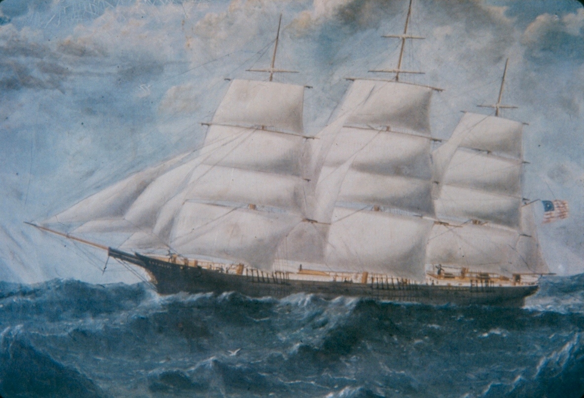 A painting of the Orpheus under sail