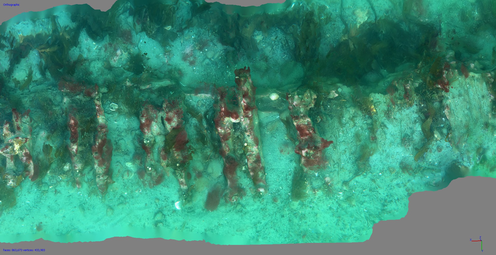 A photogrammetry image of the Surpise wreck site.