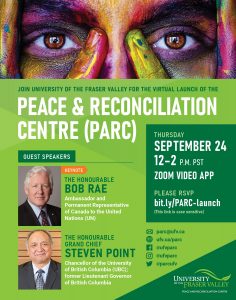 Poster for the launch of the Peace and Reconciliation Centre