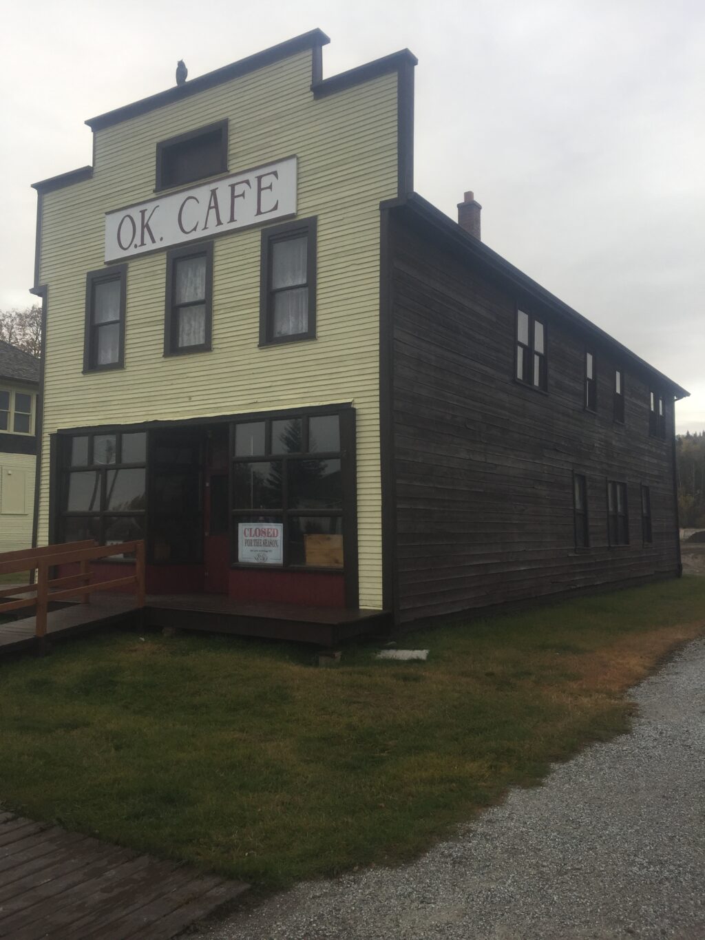 front view of ok cafe with fresh paint coat