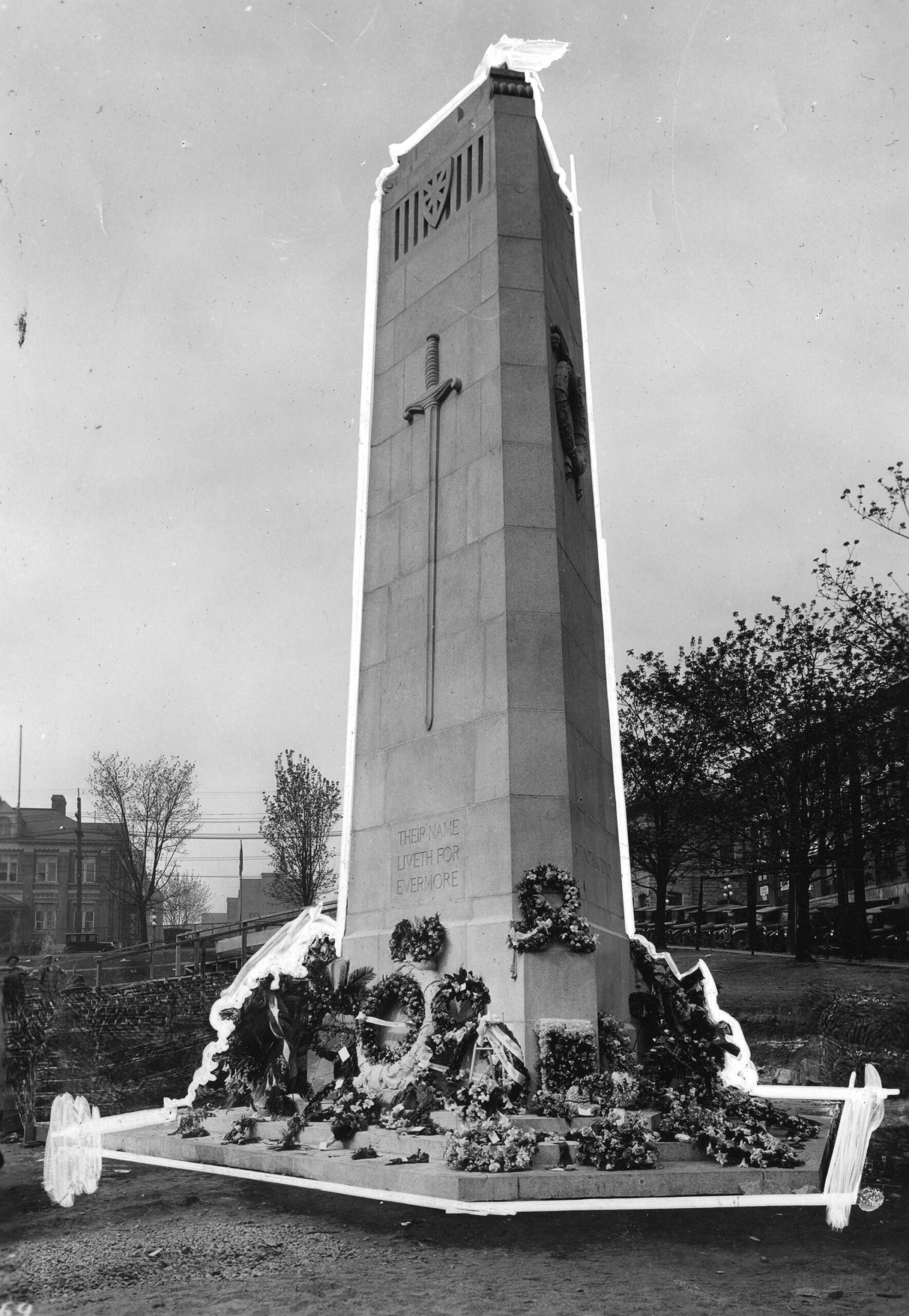 black and white photo of the cenotaph